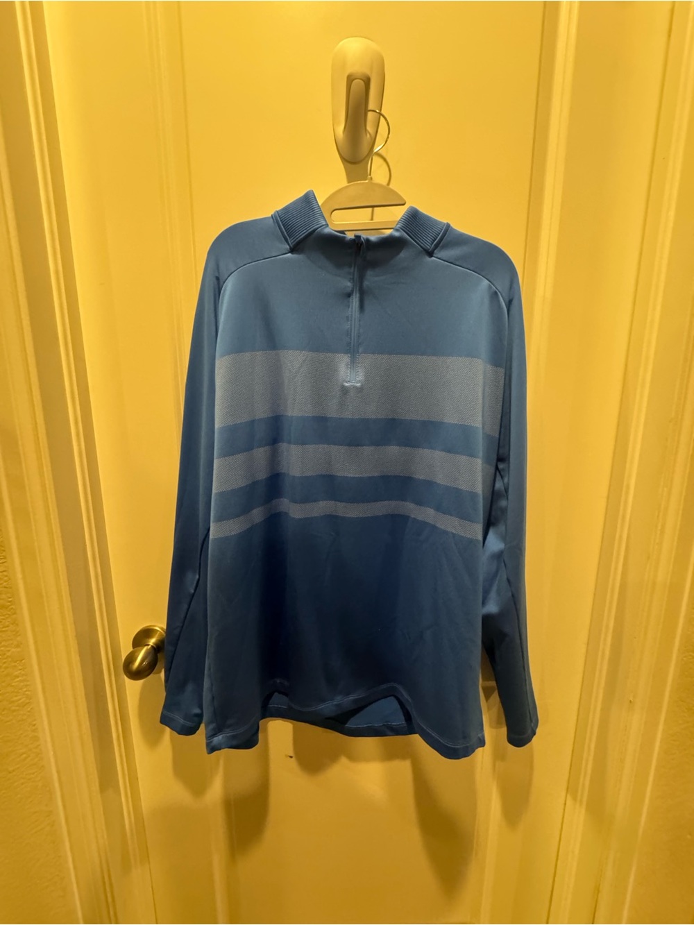 Long-Sleeve Blue Quarter-Zip Pullover for Men